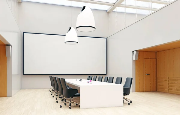 Eigentijdse Kantoor Conferentieruimte Interieur Bedrijfsconcept Ontwerp Rendering Idee — Stockfoto