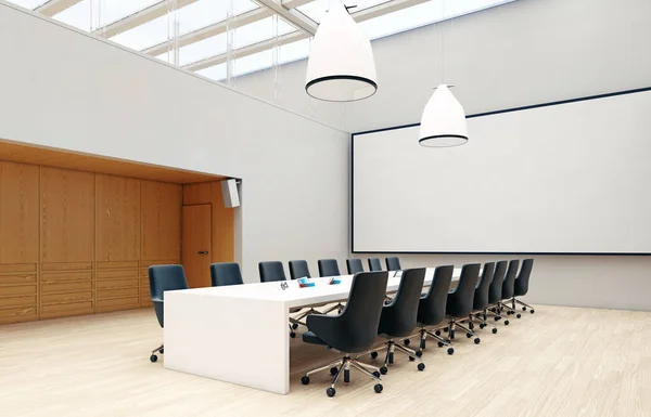 Zeitgenössischer Konferenzraum Büro Business Konzept Design Rendering Idee — Stockfoto