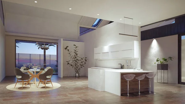 Modern domestic kitchen interior. — Stock Photo, Image