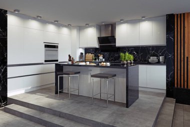 Modern mutfak iç mimarisi.