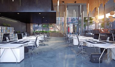 Modern ofis iç mimarisi, 3D iş konsepti tasarımı