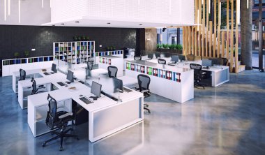 Modern ofis iç mimarisi, 3D iş konsepti tasarımı