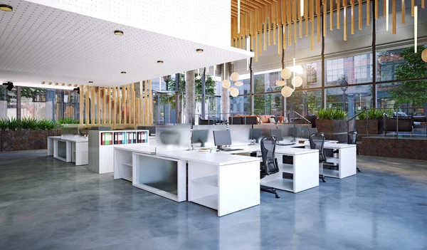 Moderno Ufficio Interno Rendering Business Concept Design — Foto Stock