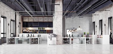 Çağdaş çatı katı ofisi