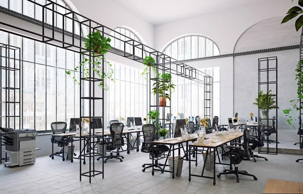현대적 사무실 렌더링 디자인 — 스톡 사진