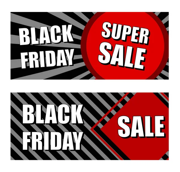 Black Friday Super Sale, Werbebanner, Vektor — Stockvektor