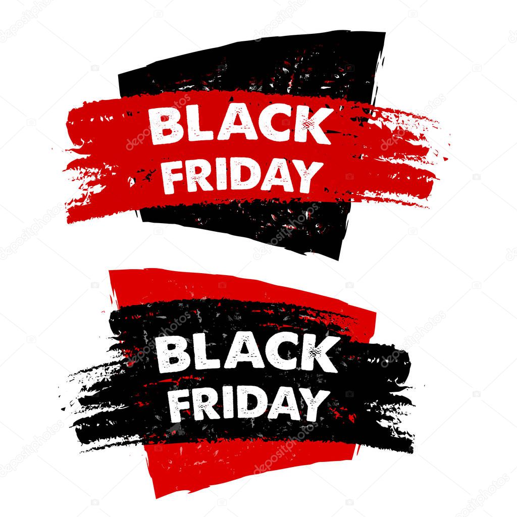 black friday, drawn banners, vector