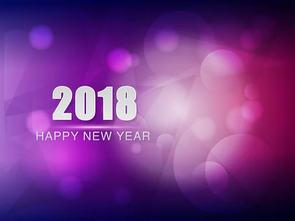 Happy new year 2018, violet purple greeting card, vector — Stock Vector