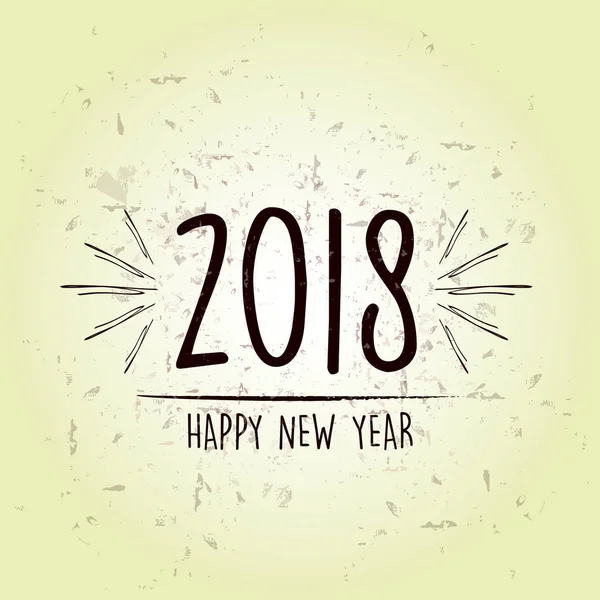 mutlu yeni yıl 2018 üzerinde yeşil eski kağıt arka plan, vektör