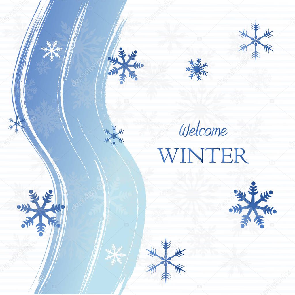 welcome winter with snowflakes, vector