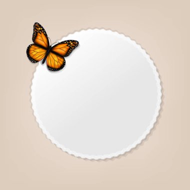 Label With Butterfly clipart