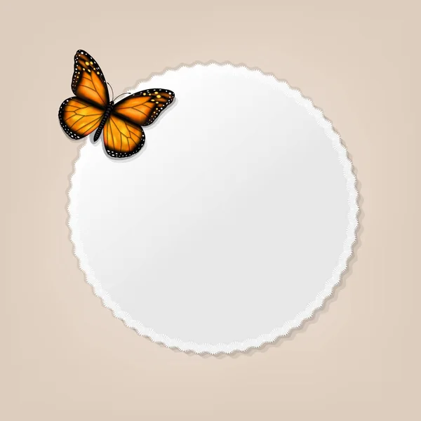 Étiquette avec papillon — Image vectorielle