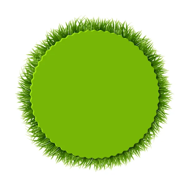 Label With Grass — Stock Vector