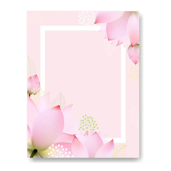 花卉边框与莲花 — 图库矢量图片