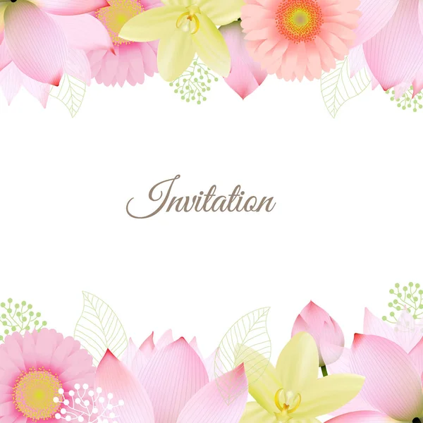 Flowers Border with copyspace for text — Stock Vector