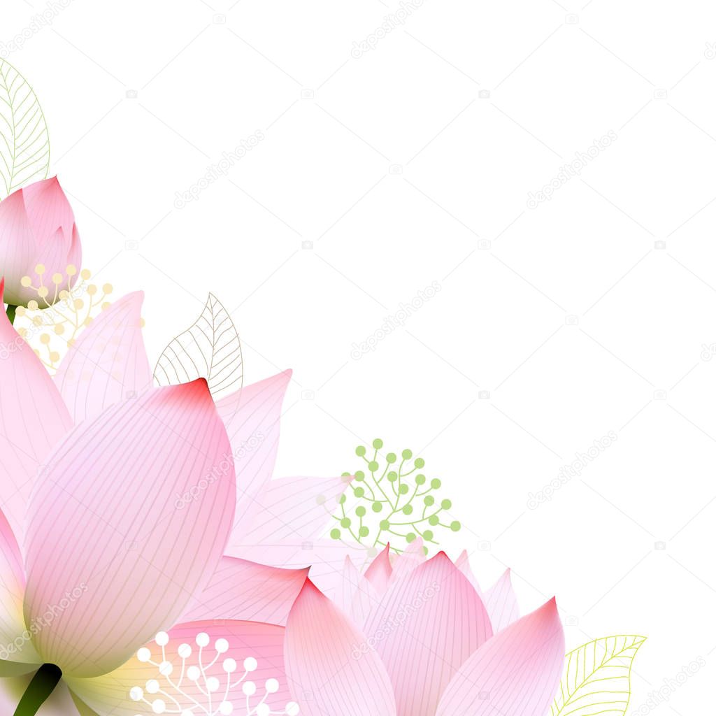 Floral Border With Lotus — Stock Vector © adamson 146685975