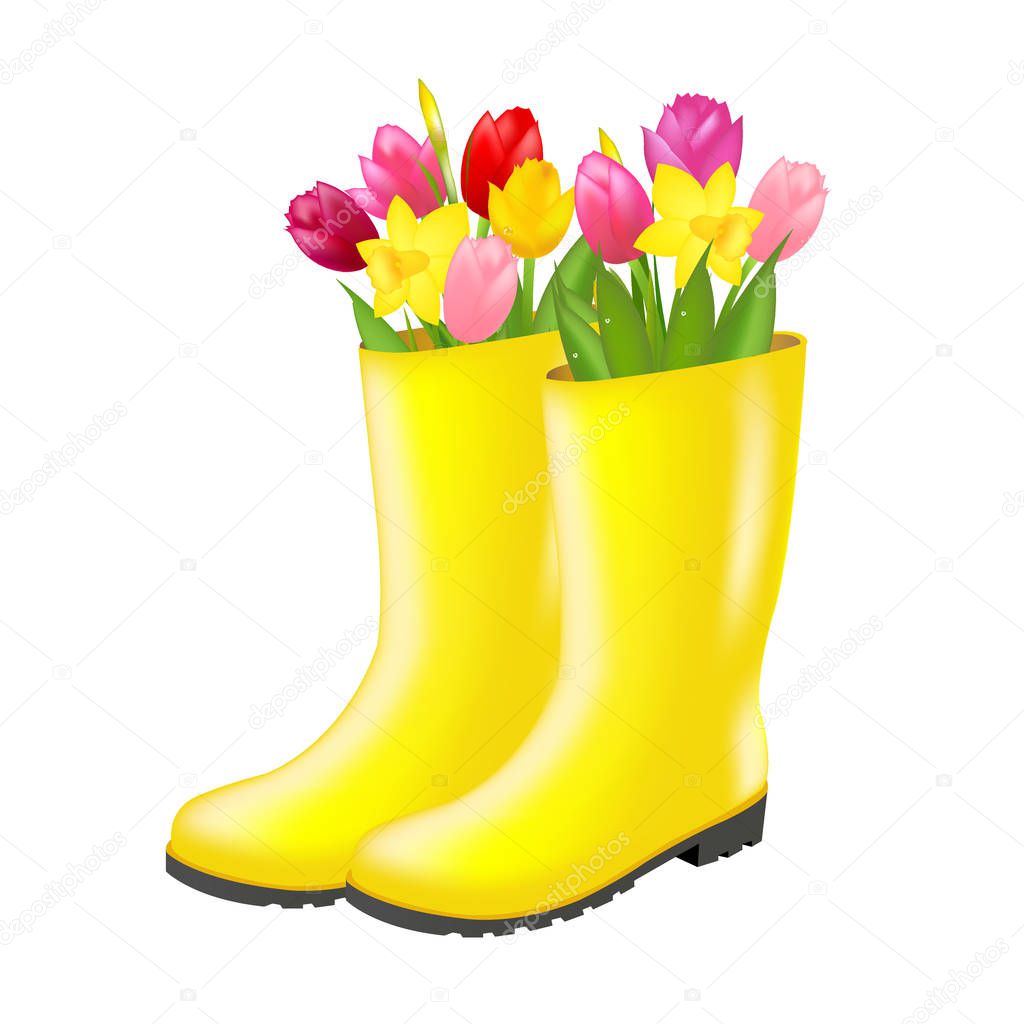 Rain boots With Tulips