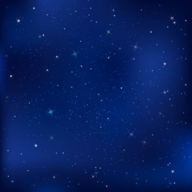 Mavi karanlık gece yıldızlarla