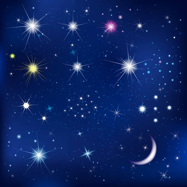Σύνολο αστέρια και το φεγγάρι — Διανυσματικό Αρχείο