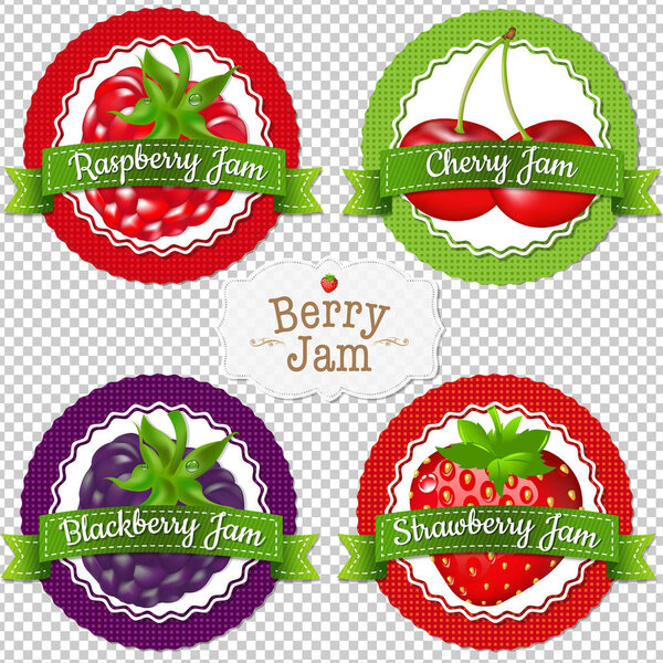 Berries Labels With Gradient Mesh