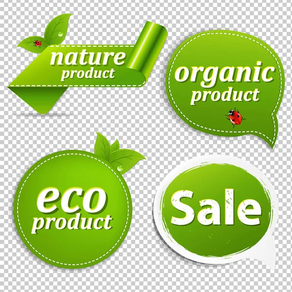 Conjunto verde Eco Tags — Vetor de Stock
