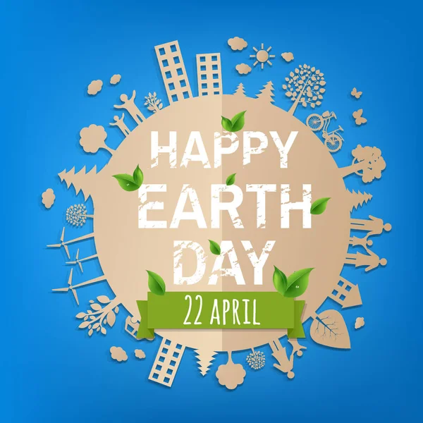 Happy Earth Day Postcard — Stock Vector