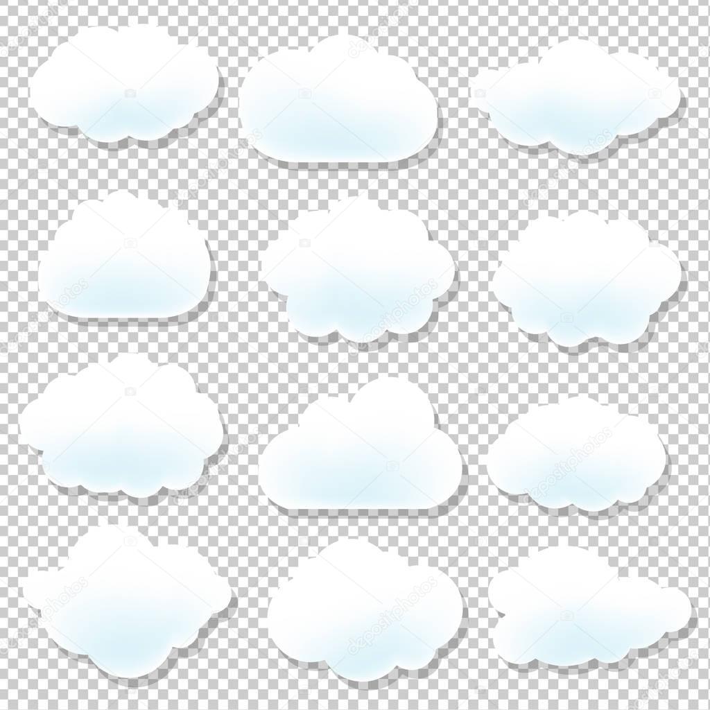 Cloud Icons With Blue Background