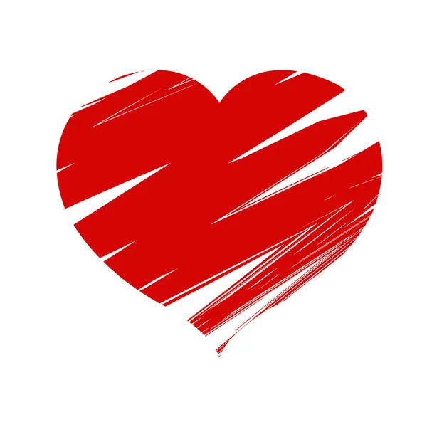 Красное скрабленное сердце — стоковый вектор