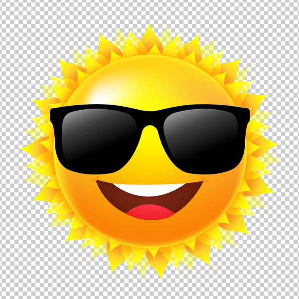 Sol amarillo en gafas de sol — Vector de stock