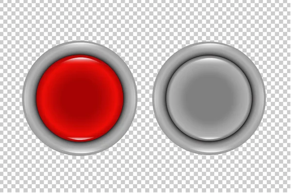 Conjunto de botones rojo y gris — Vector de stock