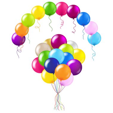 Renkli balonlar ayarla