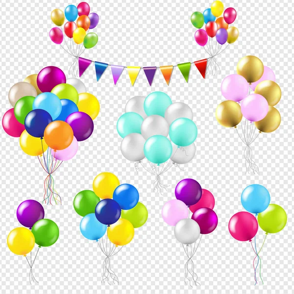 Luftballons und Fahnen aufgestellt — Stockvektor
