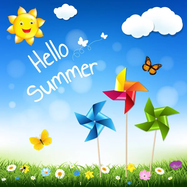 Yaz parlak illüstrasyon