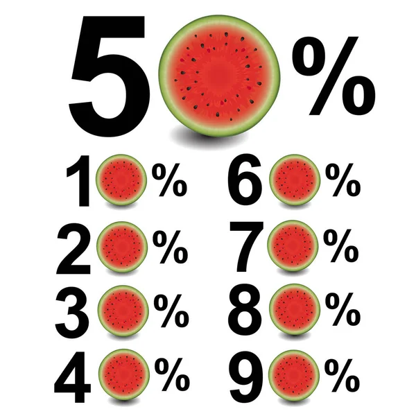 Procent med vattenmelon — Stock vektor