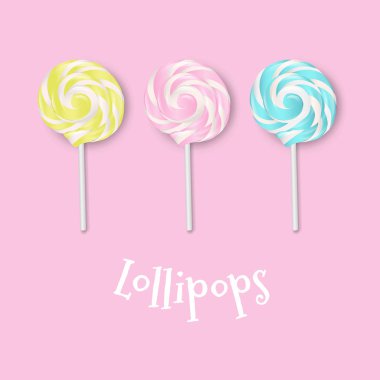 Pembe üzerinde Pastel lolipop