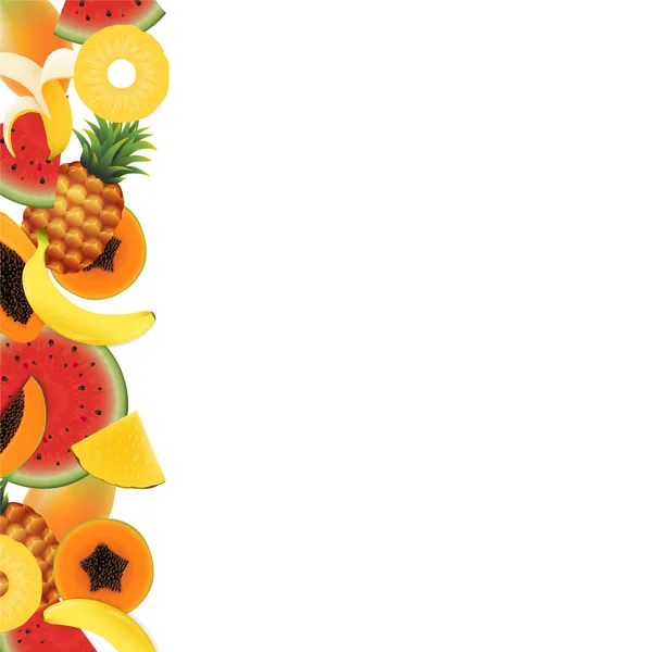 Fruits tropicaux sur blanc — Image vectorielle