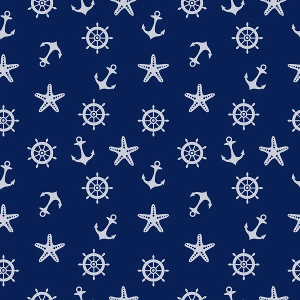 Blue Marine Pattern — Stock Vector
