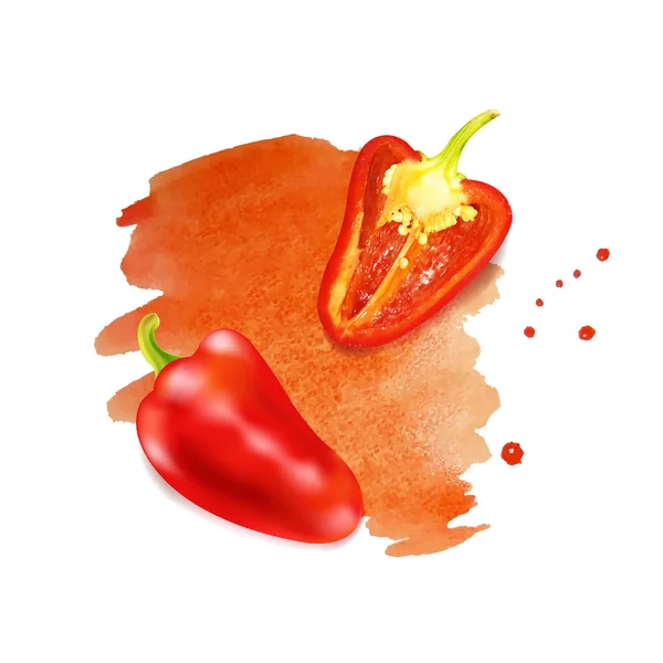 Poivron rouge frais — Image vectorielle