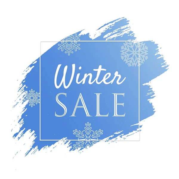 Blue Winter Sale Banner — Stock Vector
