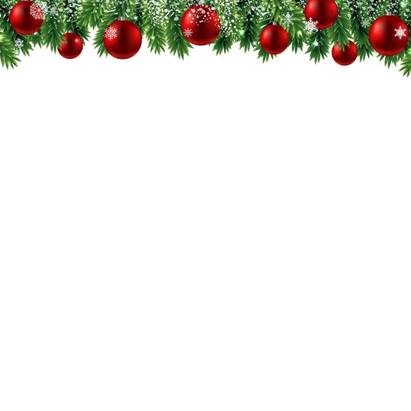Boże Narodzenie granicy z gałęzi drzewa jodły — Wektor stockowy