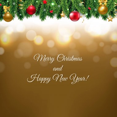 Noel kartı ile altın Bokeh.