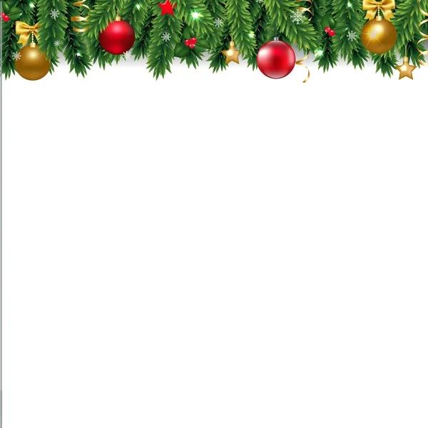 モミの木の枝をクリスマスのパターン — ストックベクタ