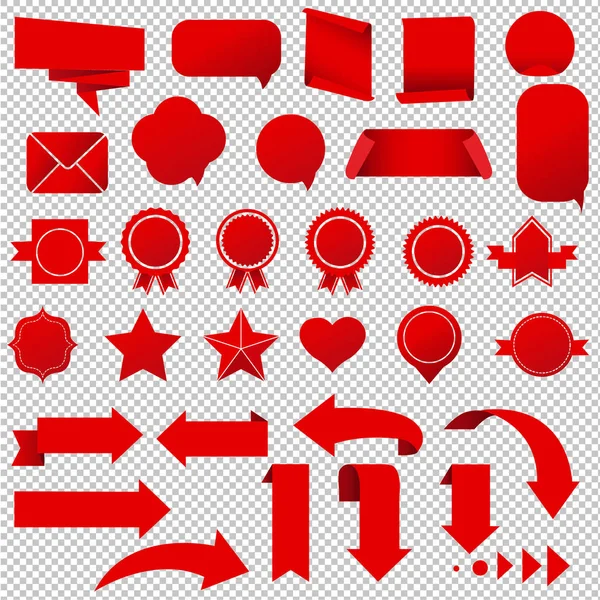 Ensemble de symboles rouges — Image vectorielle