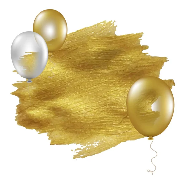 Golden Blot With Balloons — Stock Vector