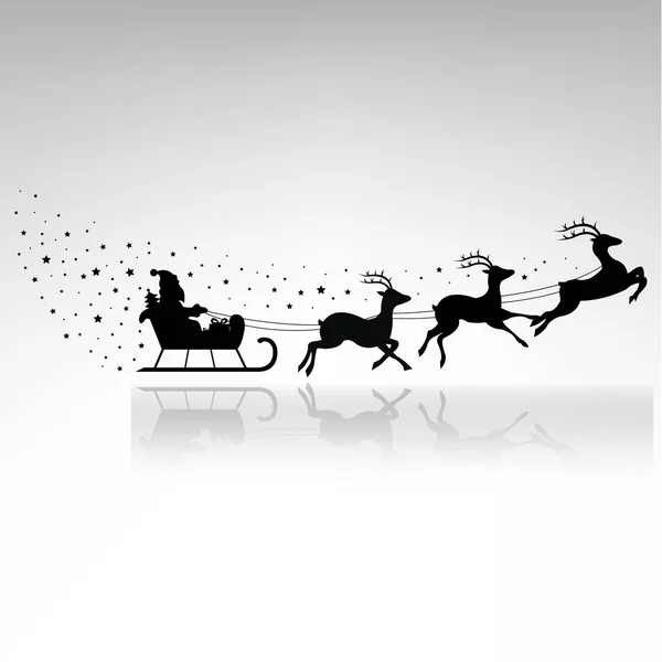 Santa Claus conduciendo en un trineo — Vector de stock