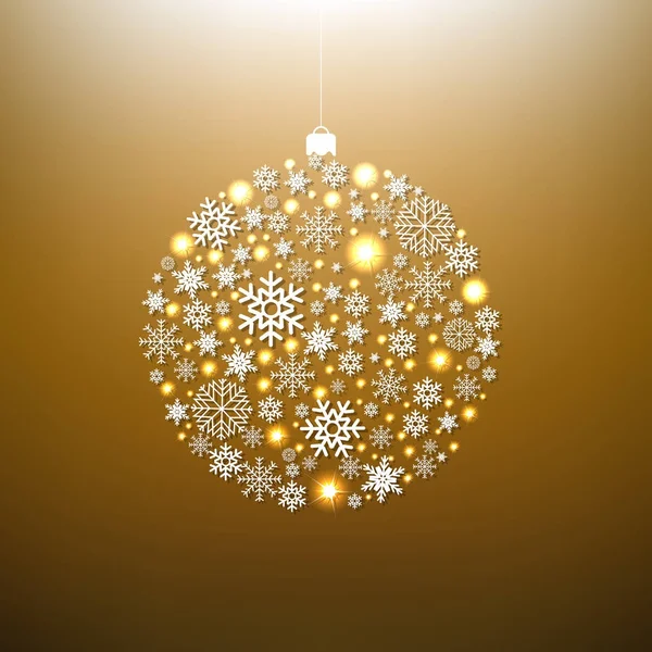 Vánoční Zlatý míč — Stockový vektor