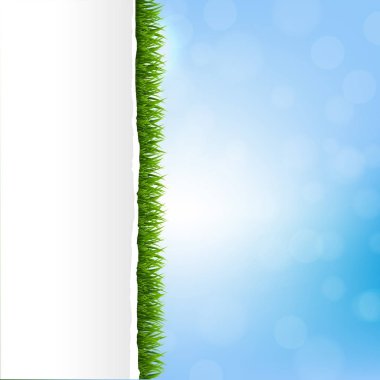 Yırtık kağıt ile yeşil çimen