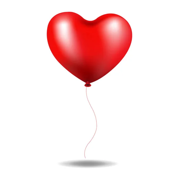 Red Balloon Heart Gradient Mesh Vector Illustration — Stock Vector