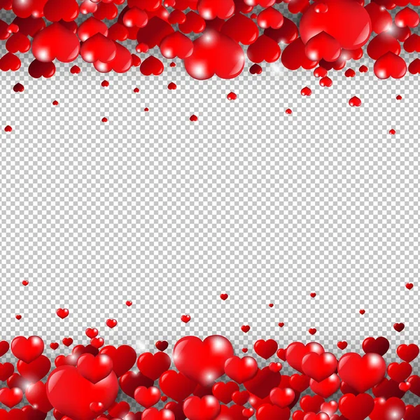 Valentines Day Border Isolated Transparent Background Gradient Mesh Vector Illustration — Stock Vector