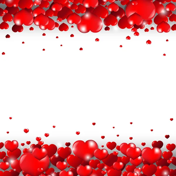 Valentines Day Border Isolated White Background Gradient Mesh Vector Illustration — Stock Vector